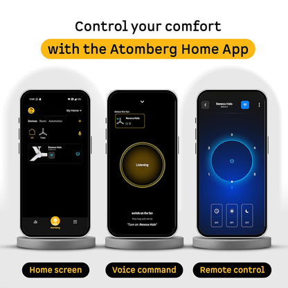 atomberg Renesa Halo Smart Alexa Enabled 1200mm BLDC Ceiling Fan with Remote | BEE 5 star | High Air Delivery | Low noise | LED Speed Indicator | Sleek Design | | 3 Year Warranty| Blaze Brown