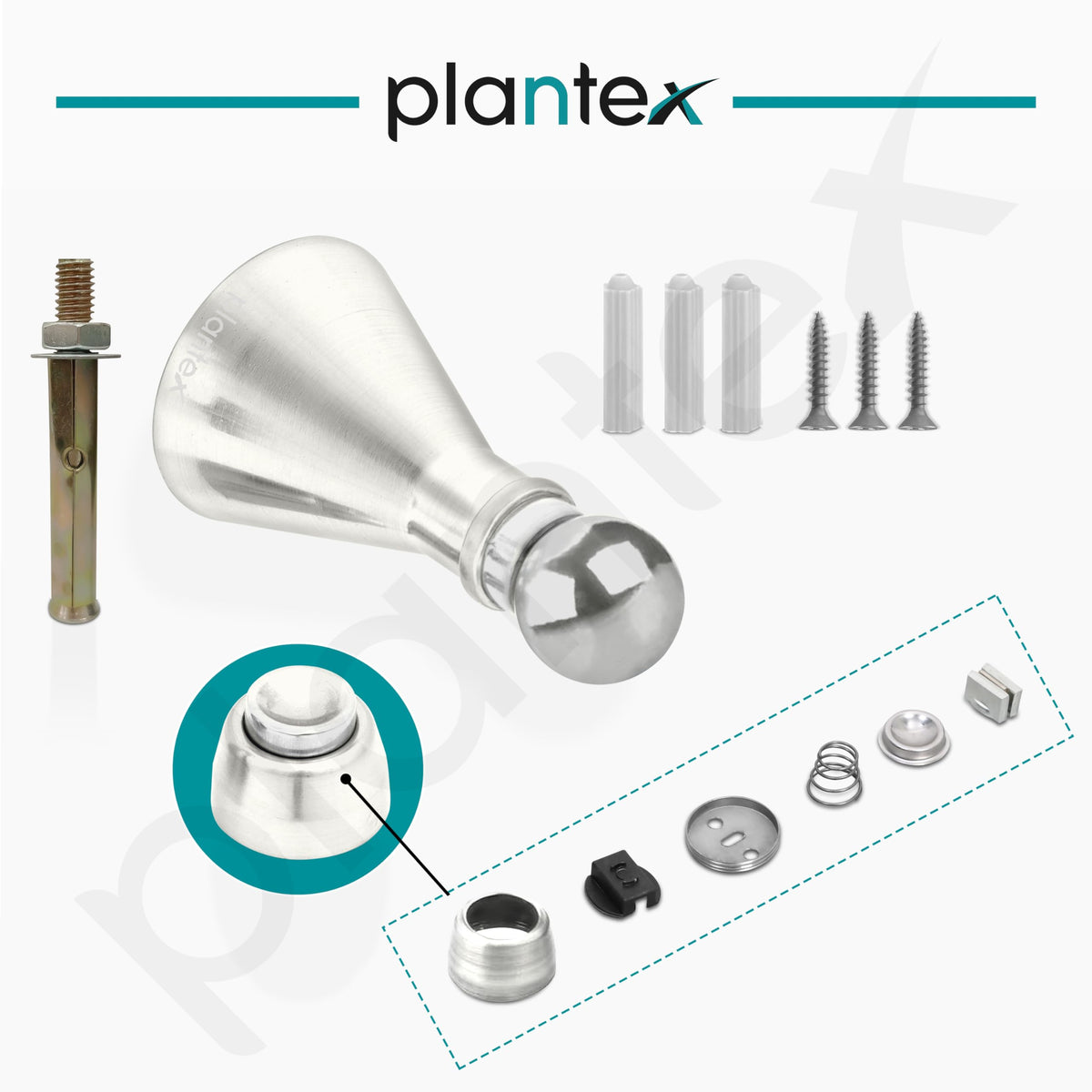 Plantex Door Stopper for Home/High Grade Stainless Steel Door Catcher/5 Inch Door Magnet Stopper/360 Degree Angle Door Magnet for Home/Office/Hotel - (Matt)-2