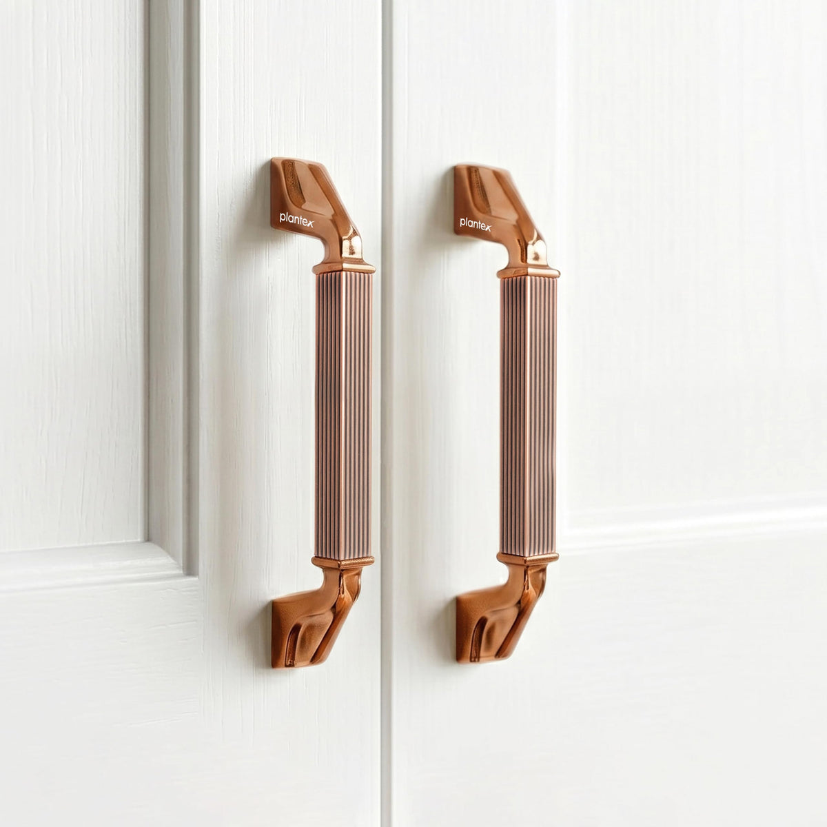 Plantex Aluminium Cabinet Handle/128mm Wardrobe Handle for Home/Cupboard Door Pull-Push Handles for Office - Pack of 2 (Rose Gold)-1