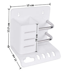 Plantex Acrylic Multipurpose Tooth Brush Holder/Stand/Tumbler for Bathroom Accessories - Pack of 2 (White)-2