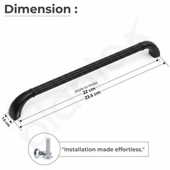 Plantex Cabinet Handle/224mm Handle for Wardrobe/Kitchen Handle/Pull-Push Handle for Home/Office - Pack of 2 (Black) (Model APS-PH-105)-2