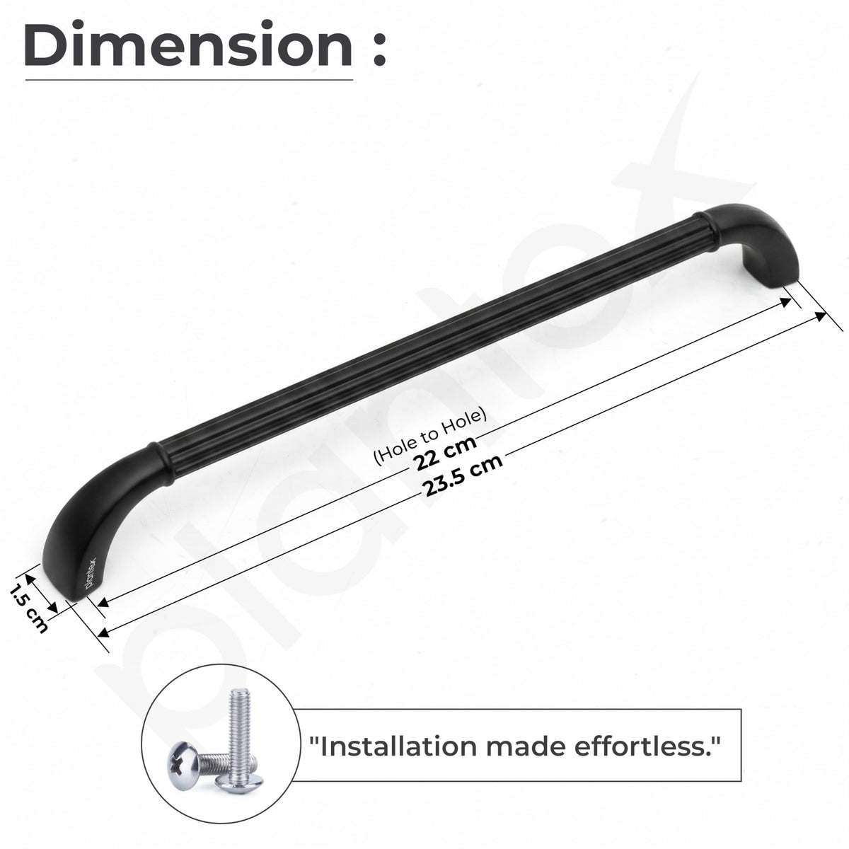 Plantex Cabinet Handle/224mm Handle for Wardrobe/Kitchen Handle/Pull-Push Handle for Home/Office - Pack of 2 (Black) (Model APS-PH-105)-2