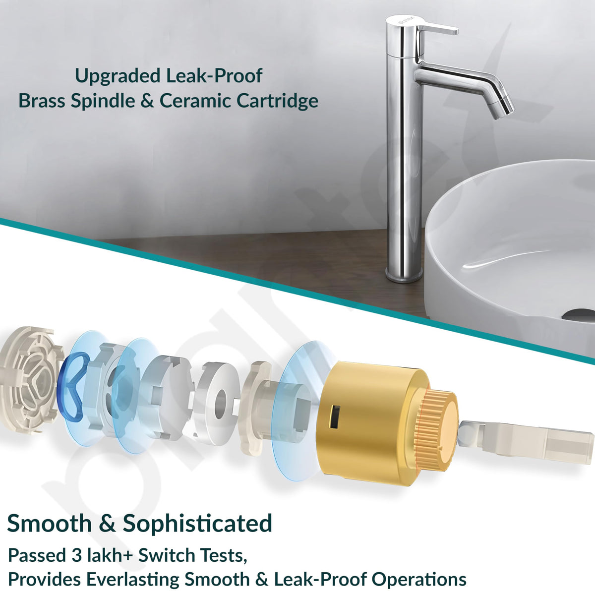 Plantex Pure Brass Pillar Tap for Wash Basin/High Neck Tap for Basin with Teflon Tape-7 Year Warranty by Plantex (ORE-1422, Chrome)-4