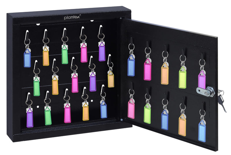 Plantex GI Metal Key Storage Box/Key Cabinet with 25 Key-Holders with Lock for Home/Key Holder for Home/Hotel/Companies/Office - Wall Mount (Black)-1