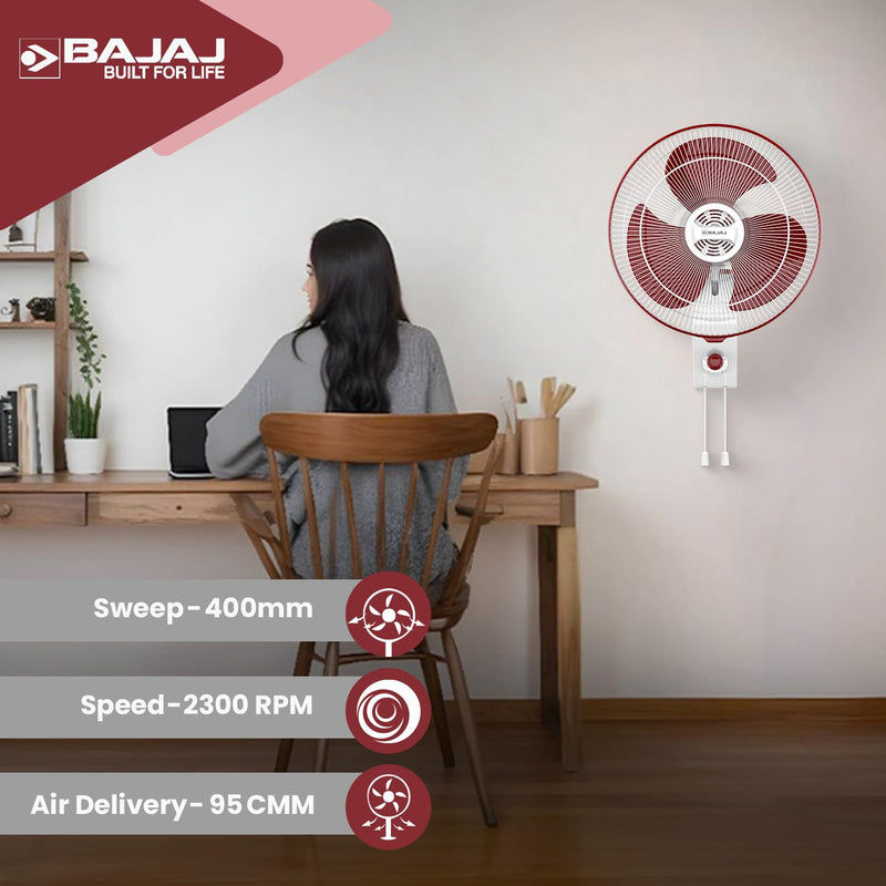 Bajaj Veloce High Speed 400MM Wall Fan for Home-5
