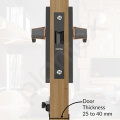Plantex Heavy Duty Door Lock “ Bathroom Door Lock/Mortise 8inch Keyless Plate Handle Set for Home/Bathroom/Store Room/Balcony/Office with Baby Latch (8126, Grey & PVD Choco)-3
