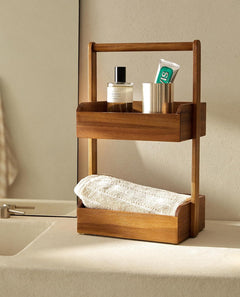 Spacious Storage Unit with Dual Square Shelves for Your Home | Kitchen | Bathroom | Living Room | Bedroom 17.3"