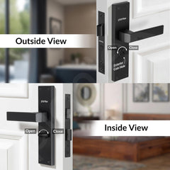 Plantex Stainless Steel Door Lock Bathroom Door Lock/Mortise 8inch Keyless Plate Handle Set for Home/Bathroom/Store Room/Balcony/Office - Pack of 1 (DTM-661, Z-Black)-5