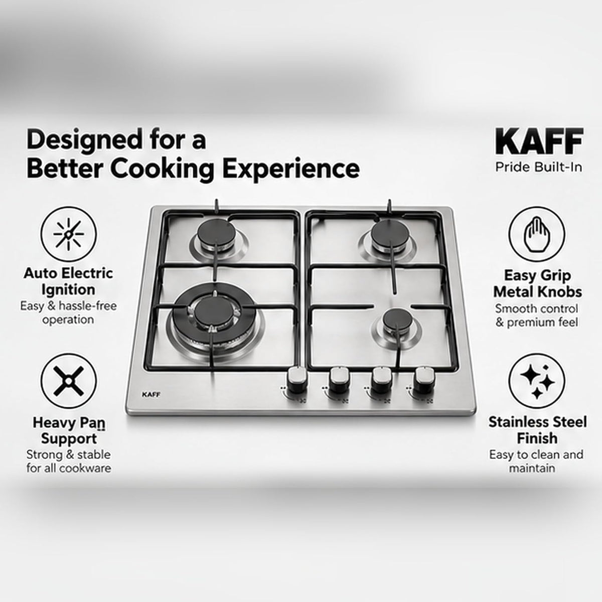 Kaff 4 Burner Built-In Gas Hob 60 cm NE4B60SS