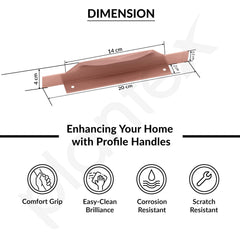 Plantex Profile Handle for Kitchen Cabinet/8 Inch Aluminium Drawer Profile Handle/Wardrobe Pull Handle for Home/Office/Hotel - Pack of 1 (Rose Gold) (Model APS-PF-1002)-3