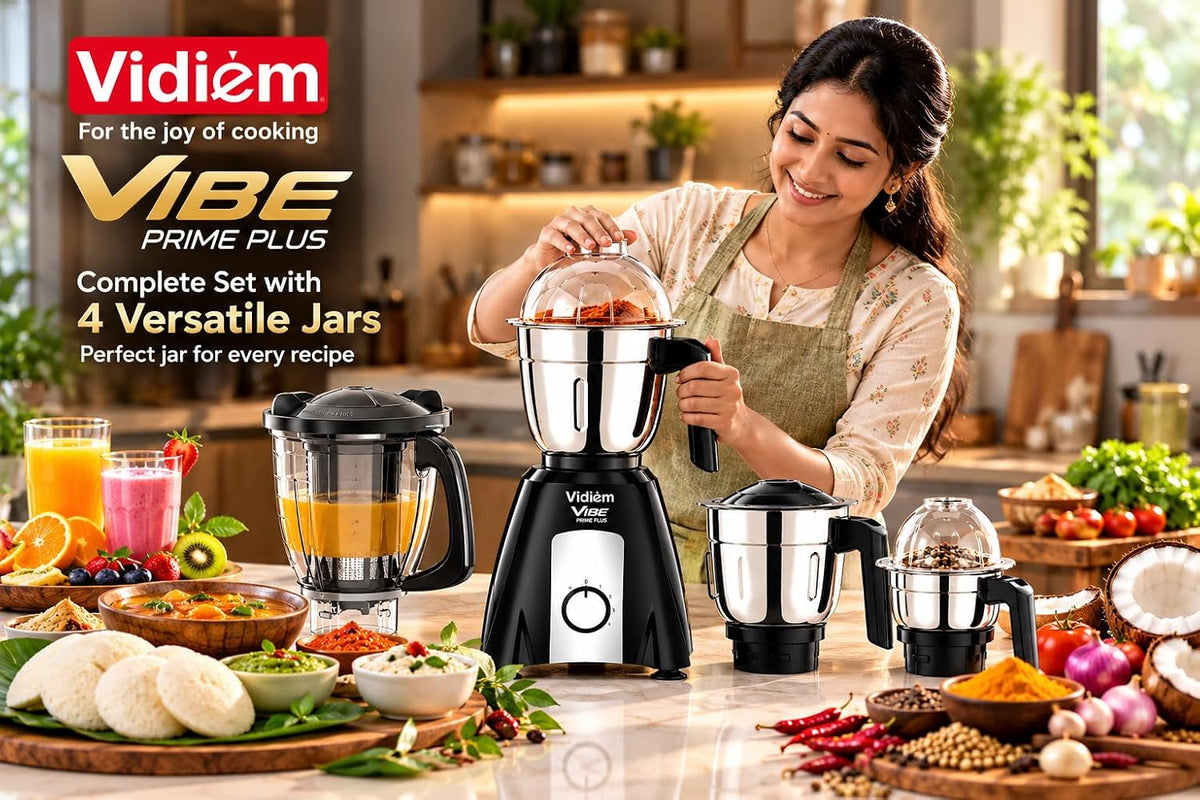 Vidiem Vibe Prime Plus 750W Mixer Grinder with 4 Jars