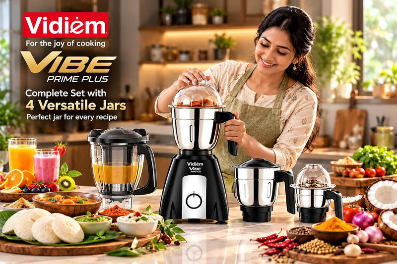 Vidiem Vibe Prime Plus 750W Mixer Grinder with 4 Jars