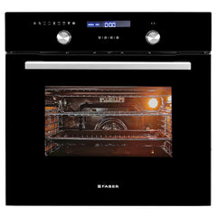 Faber 75L Built-in Convection Oven (FBIO 75L 9F BK, Full Black Glass) | 9 Cooking Functions with 3D Hot Air Circulation 