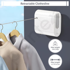 Plantex Retractable Single Row Clothesline/Indoor - Outdoor Clothesline/Lockable Cloths Line - Approx 4.1 Meter (13.45 ft.) - (20 kg Capacity) (White)-4