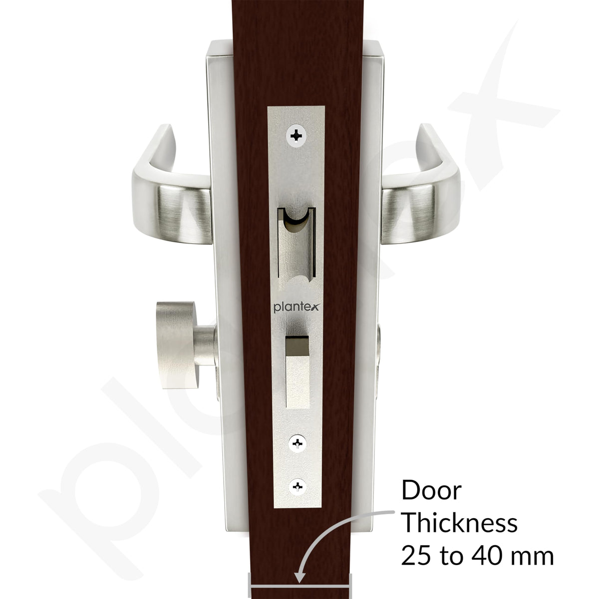 Plantex Heavy-Duty Door Lock Set - Main Door Lock Handle Set/ 6-Lever Lock Mechanism with 3 Years of Warranty/Mortise Lock with 3 Keys, Brass Lock Body & Cylinder (8107 - Matt)-5