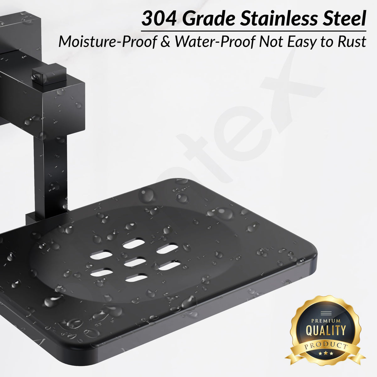 Plantex 304 Grade Stainless Steel Wall Mounted Soap Holder for Bathroom/Soap Stand/Soap Dish/Bathroom Accessories - Splash (Black)-4