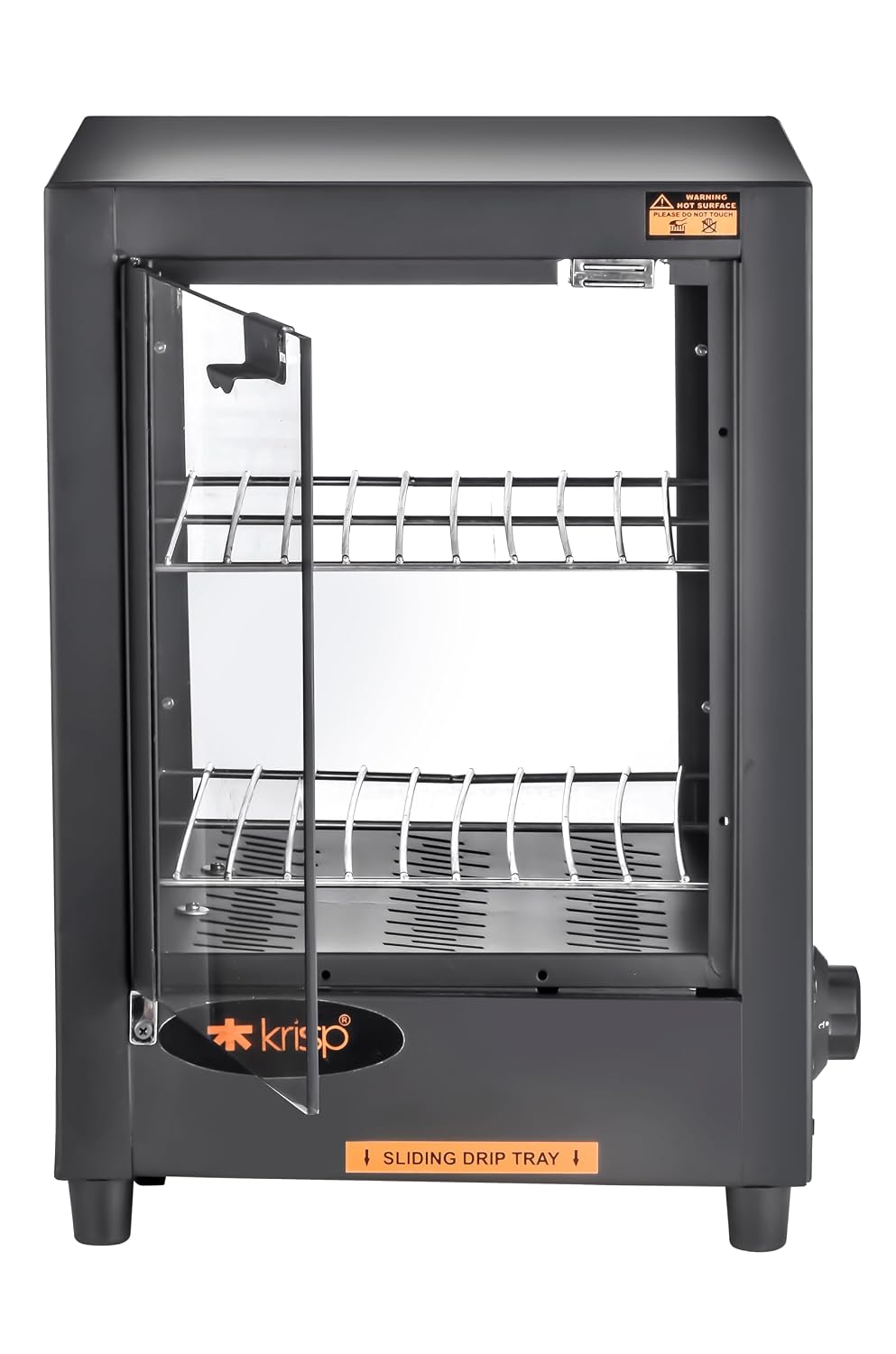 KRISP 500W Patties Warmer Hot Case | 25 litres Vault | Food Warmer for Samosas, Pastries, Snacks | Durable Stainless Steel | Compact Design
