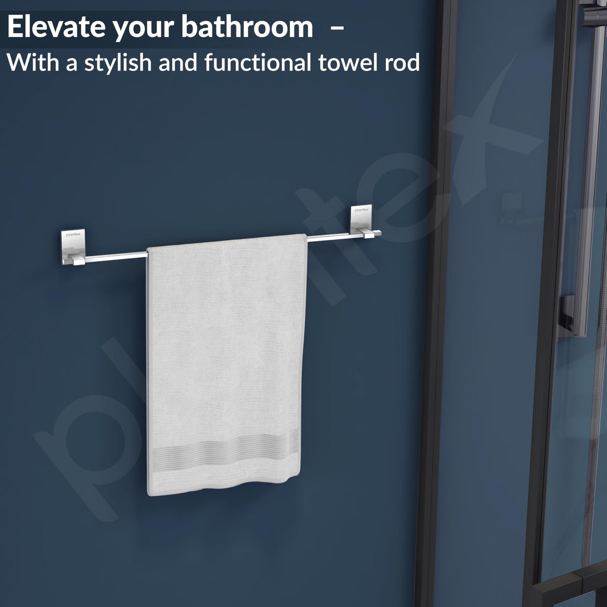 Plantex 304 Grade Stainless Steel 24 inch Single Towel Rod/Towel Holder for Bathroom/Towel Bar/Hanger/Stand/Bathroom Accessories - Senso (Chrome)-4