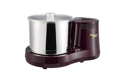 Butterfly Hippo 2 Litres Table-Top Wet Grinder | 150 Watts | Shockproof ABS Body | 4-way Grinding | Easy Clean & Maintenance | Stainless Steel Drum | 2 Years Manufacturer's Warranty | Cherry Red
