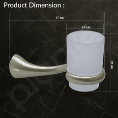 Plantex Smero Pure Brass Tooth Brush Holder/Tumbler Holder/Toothpaste Holder/Bathroom Accessories - Effect (Satin Matt)-4