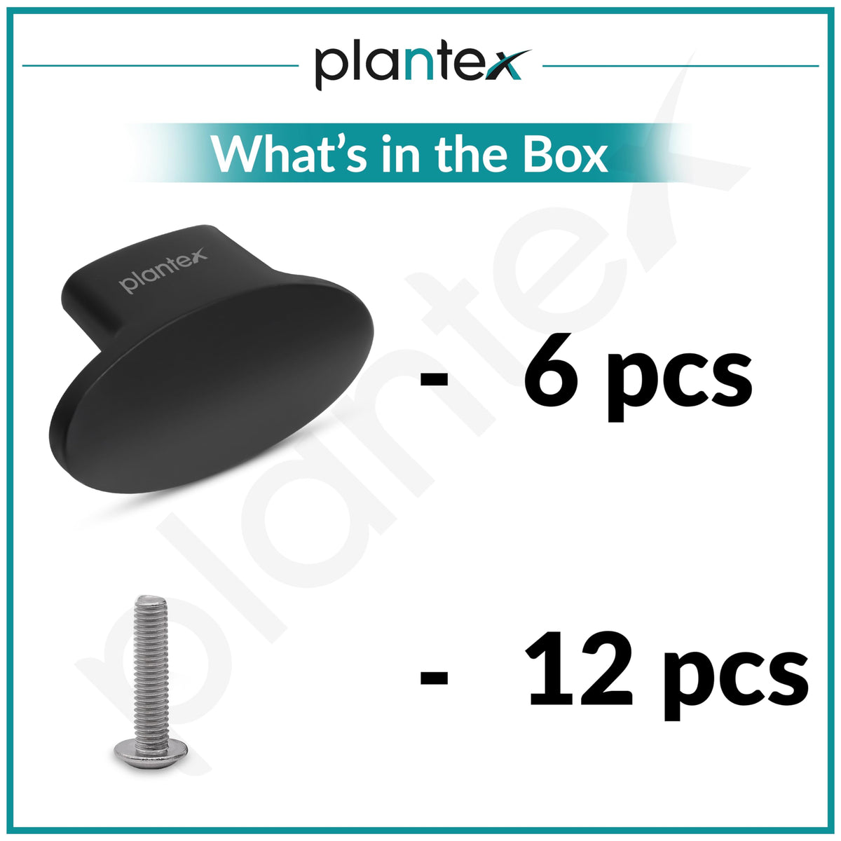 Plantex Knobs for Drawer/Small Drawer Knobs/Knobs for Cabinets/Pull-Push Knobs for Kitchen/Bedroom Drawer - Pack of 6 (Oval, Black)-6