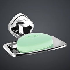 Plantex Maxx Stainless Steel Soap Holder for Bathroom/Soap Dish/Bathroom Soap Stand/Bathroom Accessories - (Square,Chrome)-2