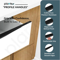 Plantex Profile Handle for Kitchen Cabinet/34 Inch Aluminium Drawer Profile Handle/Wardrobe Pull Handle for Home/Office/Hotel - Pack of 3 (Black) (Model APS-PF-1001)-2