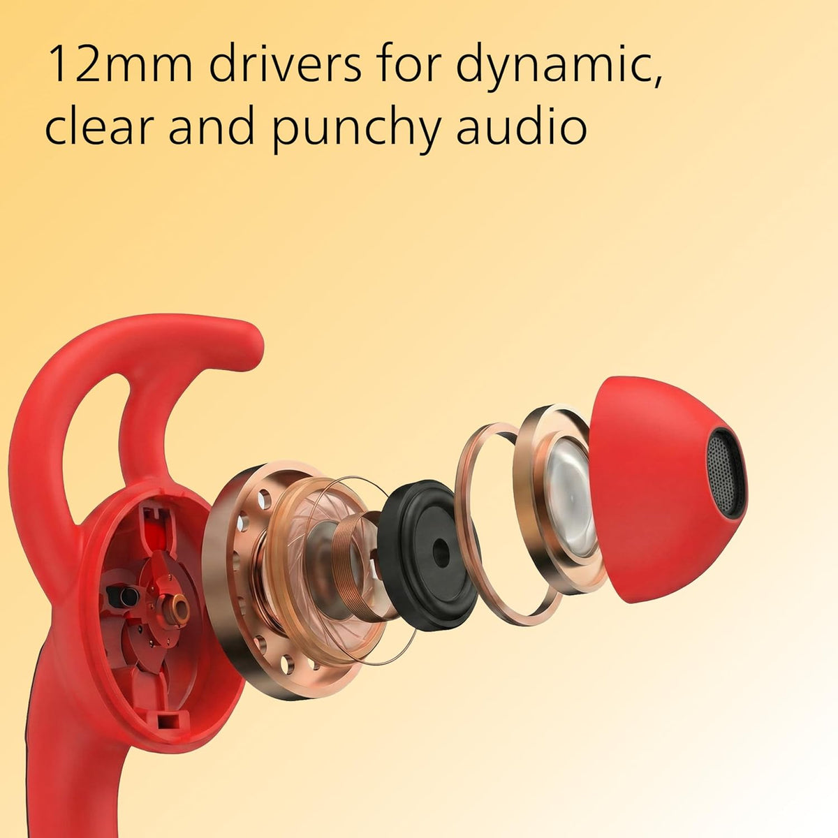 Philips TAA1009RD/94 in-Ear Sports Wired Earphones with Mic, 12mm Neodymium Drivers, Secure Fit Wing Tips