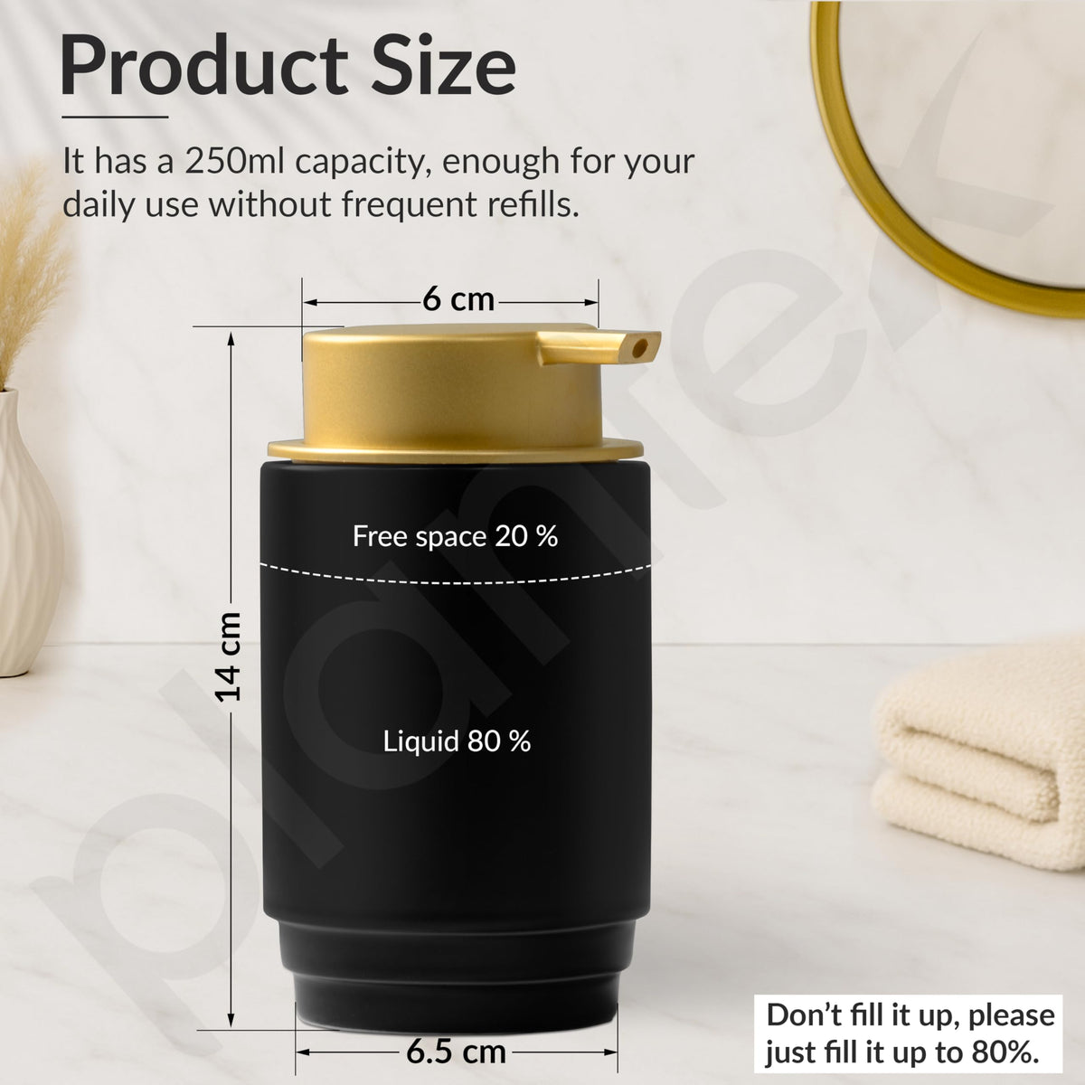 Plantex Soap Dispenser for Washbasin Ceramic/HandWash Soap Dispenser/Soap Dispenser Ceramic ABS Pump Head - Black (Pack of 1)-3