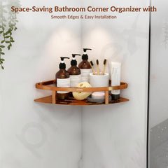 Plantex Corner Shelf for Bathroom Wall/304 Grade Stainless Steel Bathroom Corner Shelf Rack/Bathroom Shelf Organizer/Multipurpose Bathroom Accessories Set -Pack of 2 (PVD Rose Gold,9x9 Inches)-3