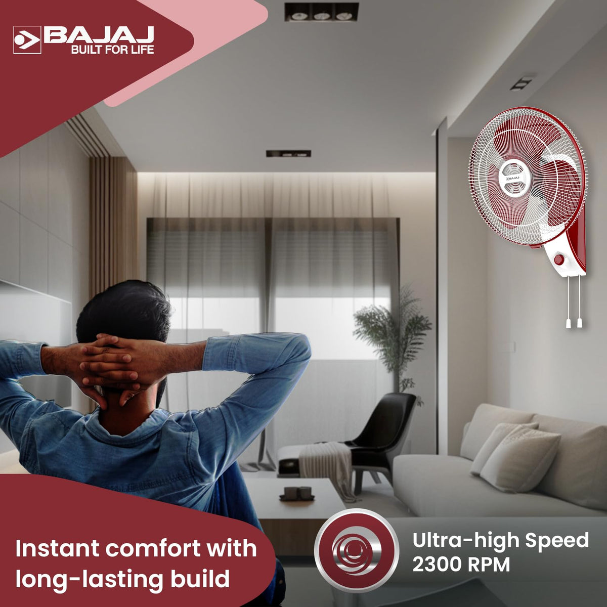 Bajaj Veloce High Speed 400MM Wall Fan for Home-3