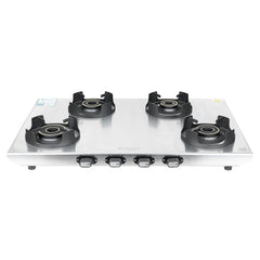 Faber Ember Stainless Steel Cooktop | 3 Brass Burners (Jumbo, Medium & Small |Manual Ignition | Diamond-Coated Pan Suppo