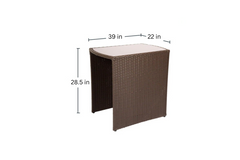 Diski Outdoor Patio Seating Set 2 Chairs and 1 Table Set (Brown)