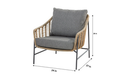 Livia Outdoor Garden Balcony Sofa Set 2 Seater, 2 Single seater and 1 Center Table Set (Tan)