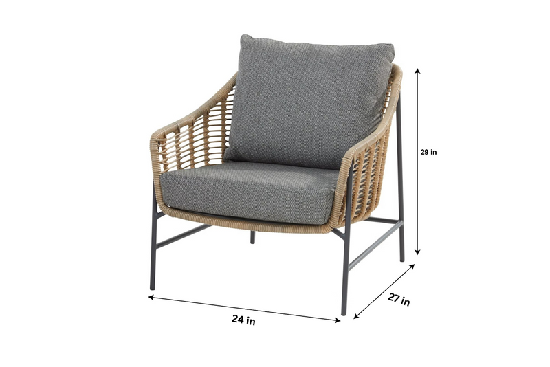 Livia Outdoor Garden Balcony Sofa Set 2 Seater, 2 Single seater and 1 Center Table Set (Tan)
