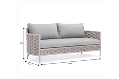 Nivio Outdoor Garden Balcony Sofa Set 2 Seater, 2 Single seater and 1 Center Table Set, Braid & Rope(White + Cream)