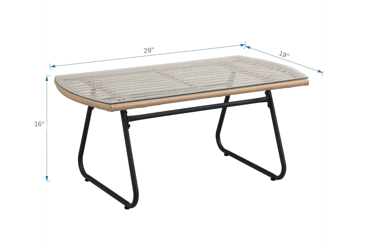 Drinus Outdoor Garden Balcony Sofa Set 2 Seater, 2 Single seater and 1 Center Table  Set (Black + Tan)