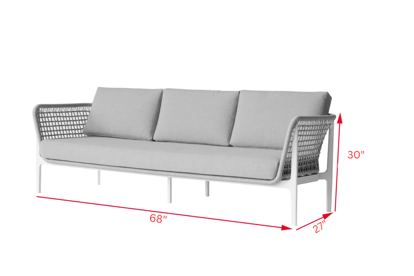 Fadad Outdoor Garden Balcony Sofa Set  2 Seater, 2 Single seater and 1 Center Table Set, Braid & Rope(Grey)