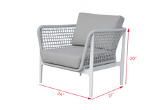 Fadad Outdoor Garden Balcony Sofa Set  2 Seater, 2 Single seater and 1 Center Table Set, Braid & Rope(Grey)