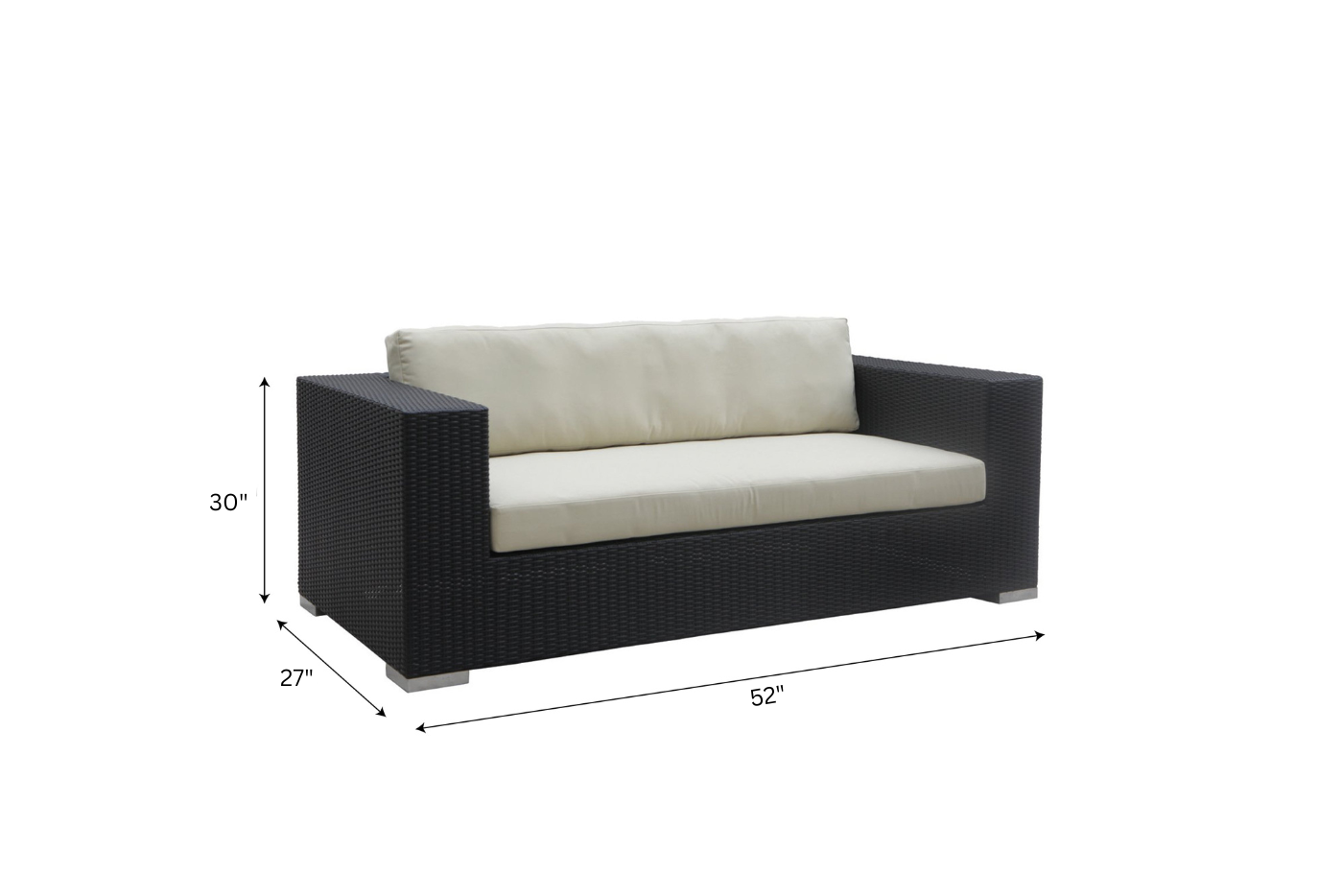 Spera Outdoor Garden Balcony Sofa Set 3 Seater, 2 Seater, 1 Seater, 1 Ottoman, 1 Center Table and 1 Side Table Set (Black)