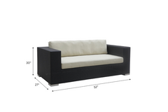 Spera Outdoor Garden Balcony Sofa Set 3 Seater, 2 Seater, 1 Seater, 1 Ottoman, 1 Center Table and 1 Side Table Set (Black)