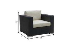 Spera Outdoor Garden Balcony Sofa Set 3 Seater, 2 Seater, 1 Seater, 1 Ottoman, 1 Center Table and 1 Side Table Set (Black)