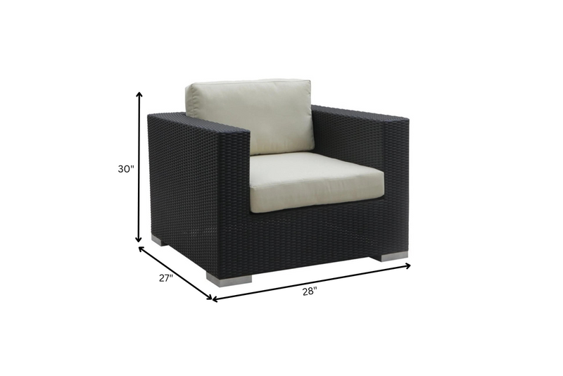 Spera Outdoor Garden Balcony Sofa Set 3 Seater, 2 Seater, 1 Seater, 1 Ottoman, 1 Center Table and 1 Side Table Set (Black)