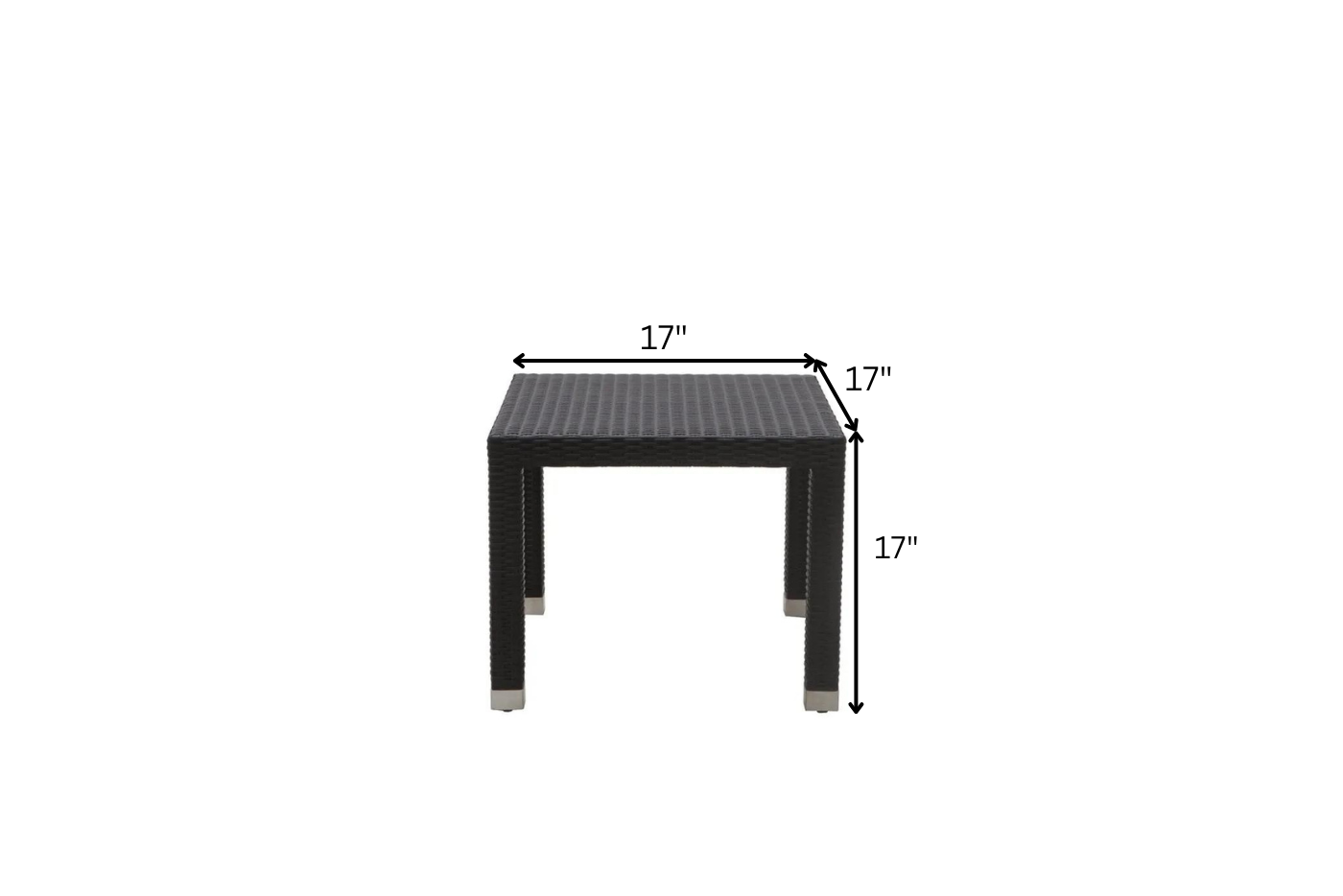 Spera Outdoor Garden Balcony Sofa Set 3 Seater, 2 Seater, 1 Seater, 1 Ottoman, 1 Center Table and 1 Side Table Set (Black)