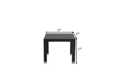 Spera Outdoor Garden Balcony Sofa Set 3 Seater, 2 Seater, 1 Seater, 1 Ottoman, 1 Center Table and 1 Side Table Set (Black)