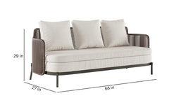 Viov Outdoor Garden Balcony Sofa Set 3 Seater,2 Single seater and 1 Center Table Set (Brown)