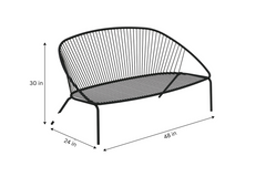 Oli Outdoor Garden Balcony Sofa Set 2 Seater, 2 Single seater and 1 Center Table Set (Black + Cream)