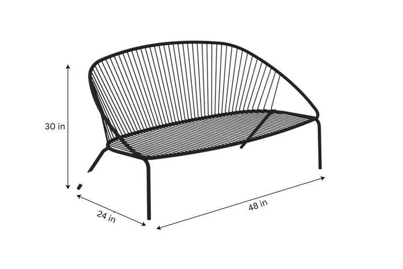 Oli Outdoor Garden Balcony Sofa Set 2 Seater, 2 Single seater and 1 Center Table Set (Black + Cream)