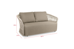 Thoma Outdoor Garden Balcony Sofa Set 2 Seater , 2 Single Seater 1 Center Table Set, Braid & Rope (Beige)