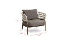 Kodjo Outdoor Garden Balcony Sofa Set 2 Seater , 2 Single Seater 1 Center Table Set, Braid & Rope (Taupe + Beige)